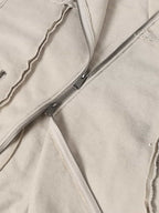 Retro Asymmetric Zip Up Deconstructed Hoodie