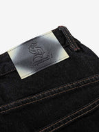 Dark Gothic Graphic Wide-Leg Jeans