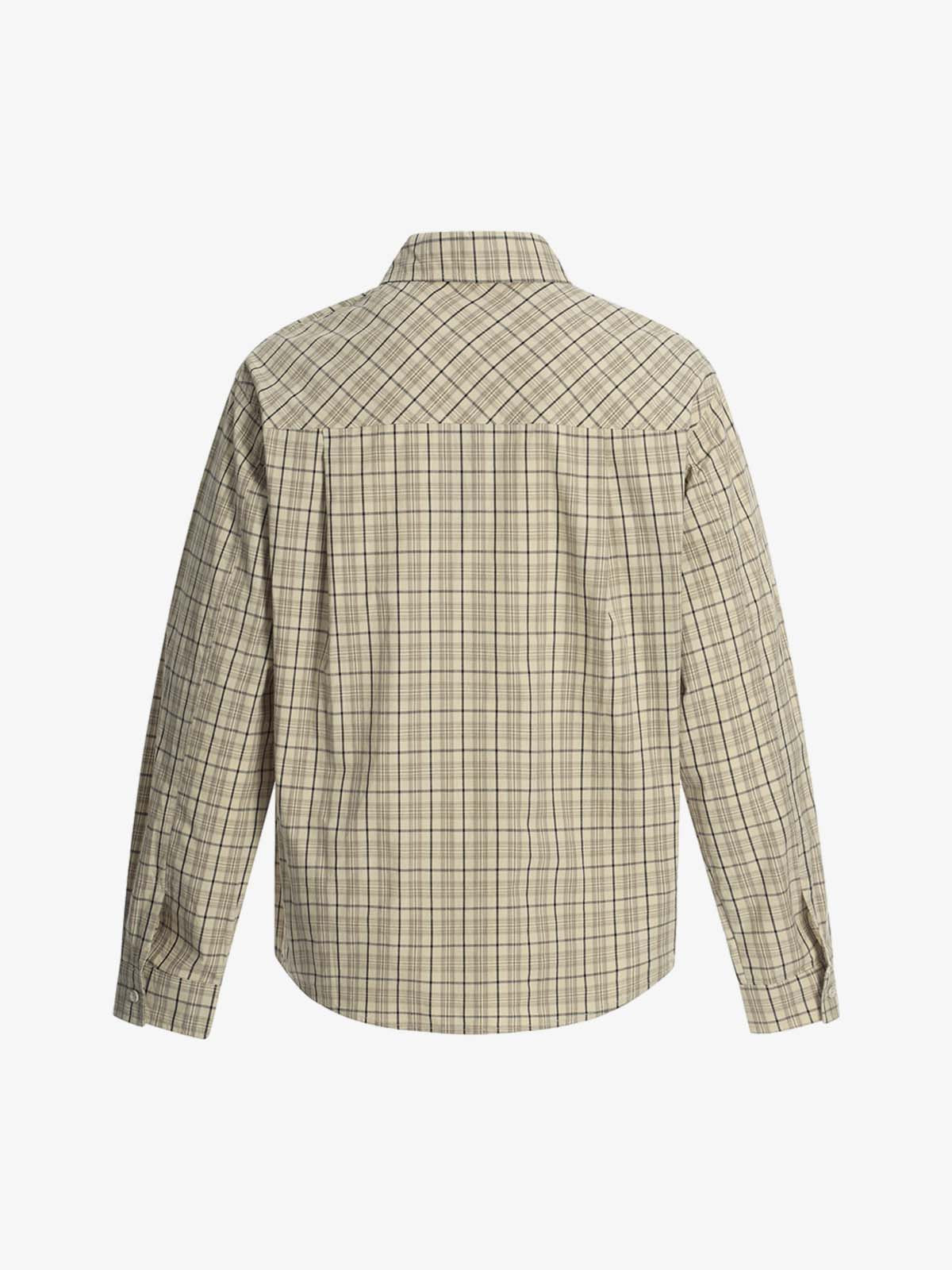 Street Print Lettering Plaid Long-Sleeve Shirt