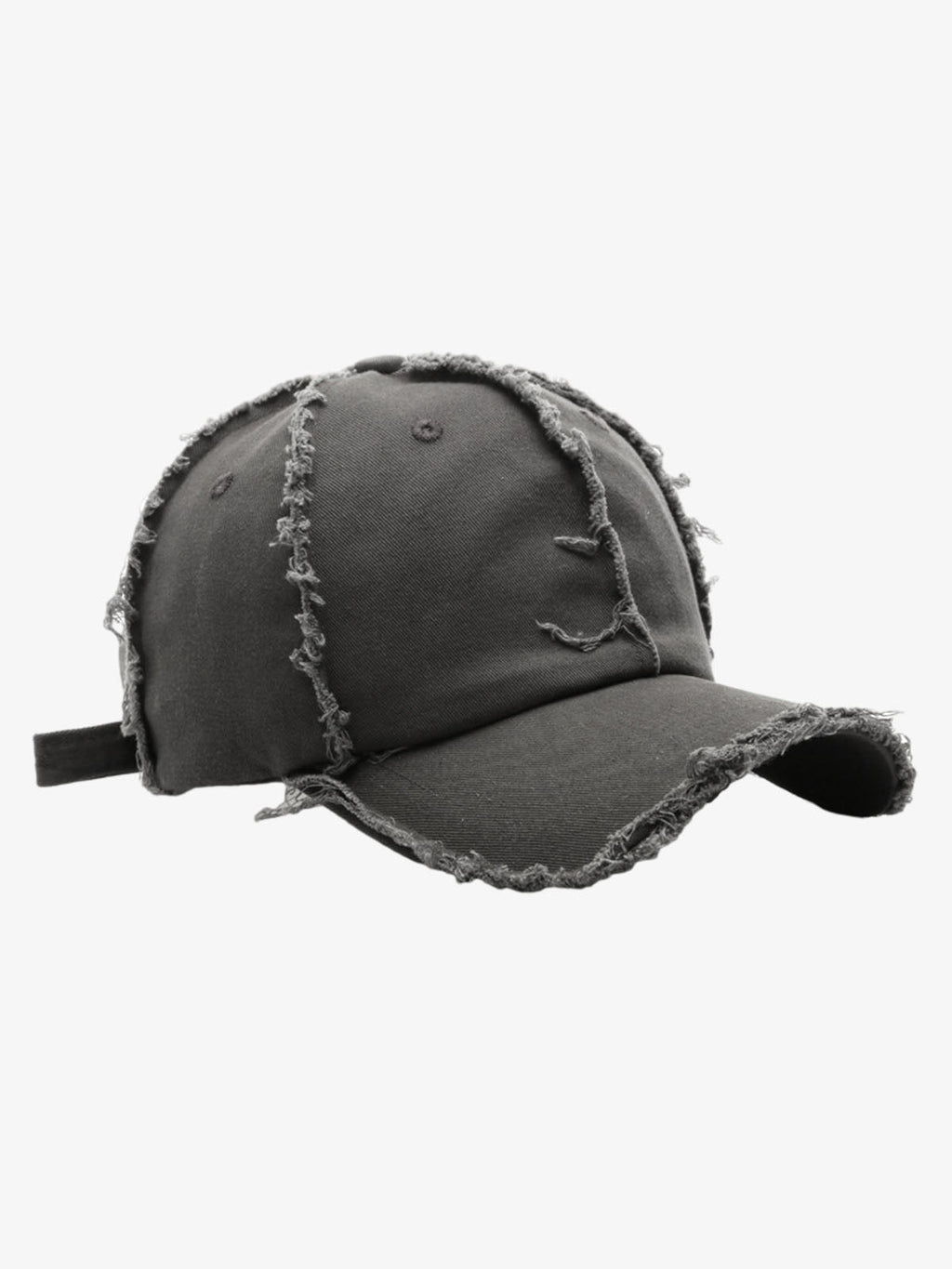 Vintage Frayed Panel Cotton Baseball Cap