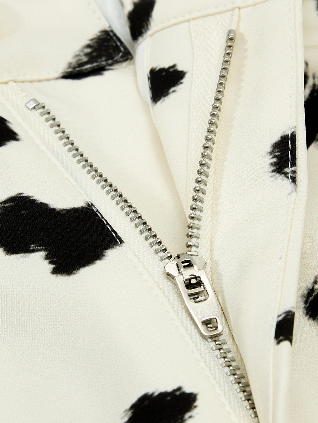 Cow Print Lace Trim Straight Leg Pants