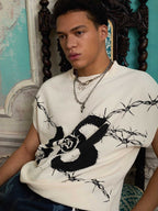 Waffle Thorn Print Sleeveless T-Shirt