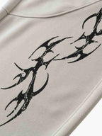 Retro Tribal Print Wide Leg Barrel Pants
