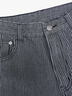 Retro Striped Colorblock Barrel Jeans