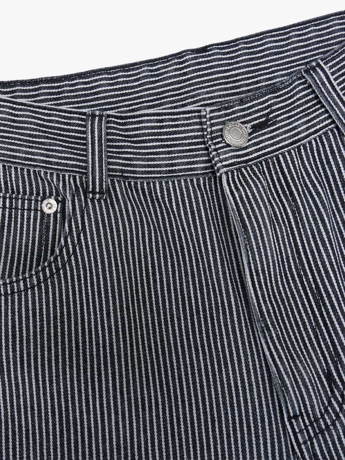 Retro Striped Colorblock Barrel Jeans