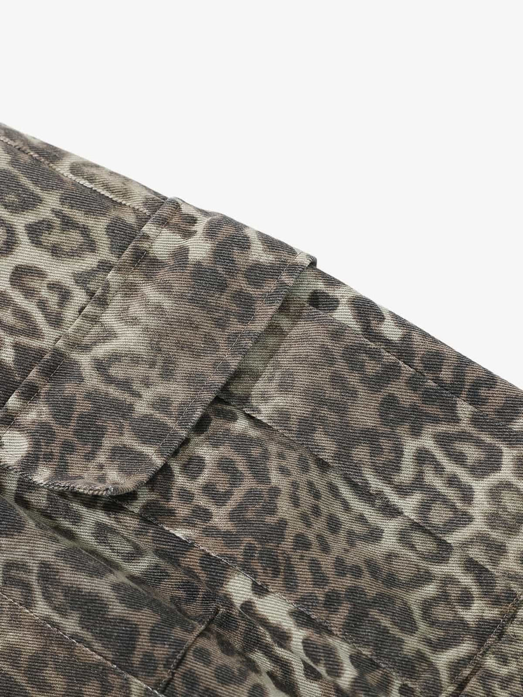 Vintage Leopard Print Cargo Barrel Pants