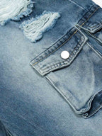 Retro Ripped Cargo Jeans