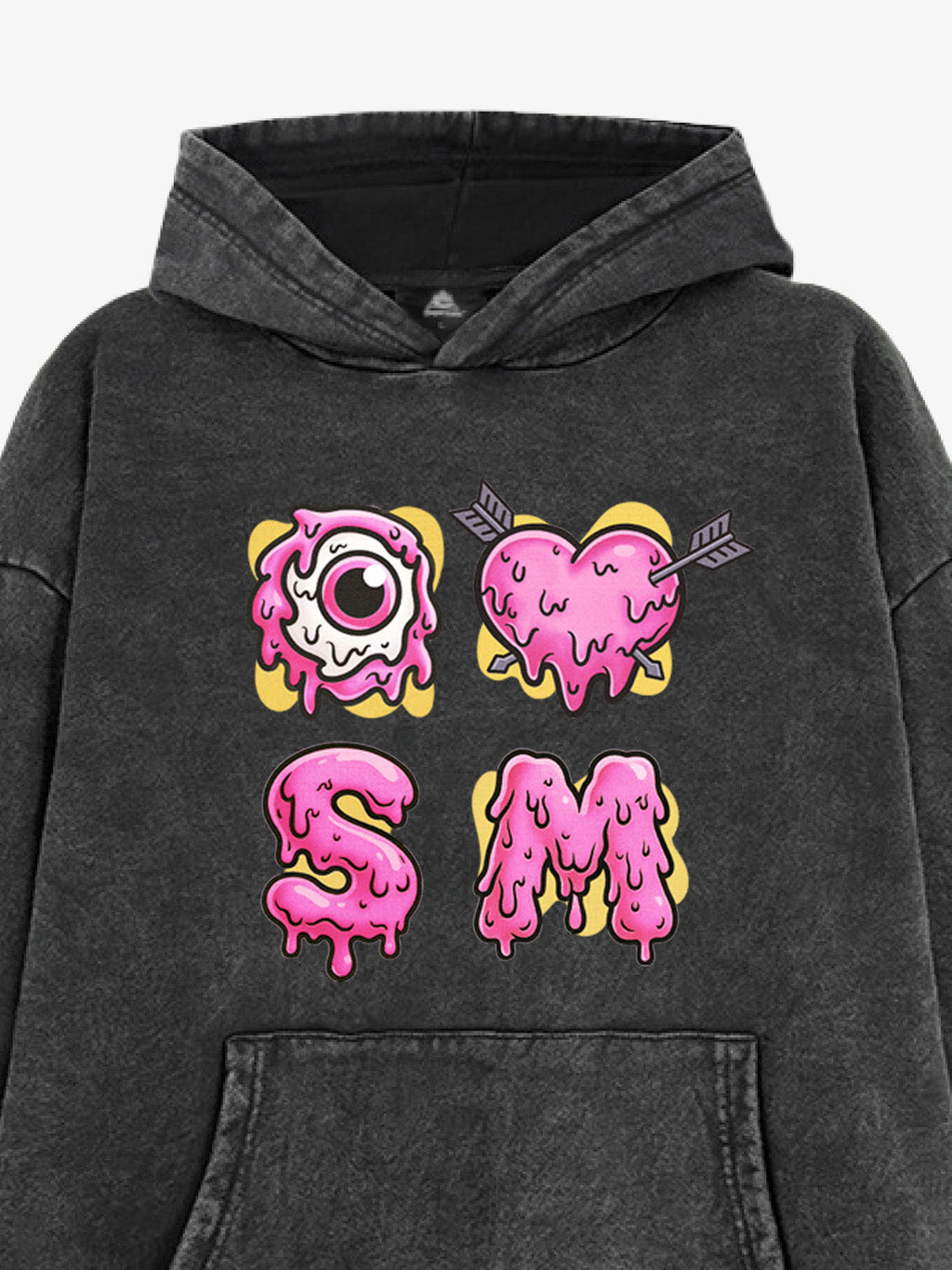 Street Dripping Letter Eyeball Graffiti Hoodie