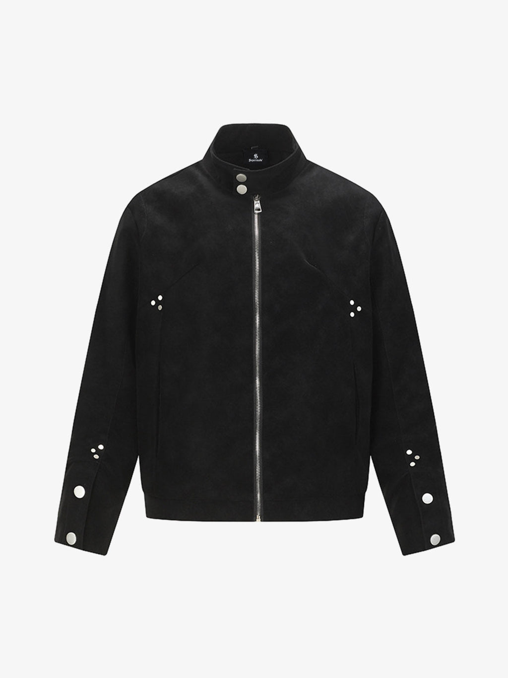 Suede Studded Zip Up Jacket