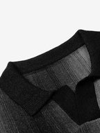 Gradient Textured Knit Polo Shirt