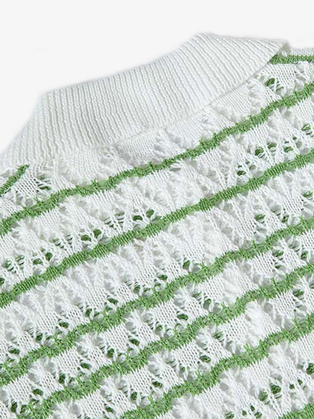 Retro Open-Knit Polo Shirt