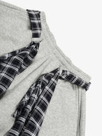 Street Detachable Plaid Waistband Machete Casual Pants