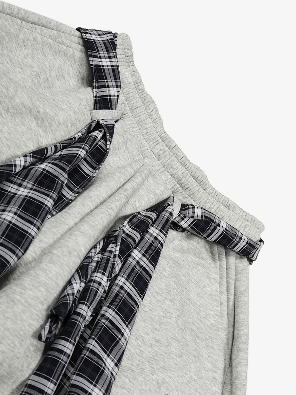 Street Detachable Plaid Waistband Machete Casual Pants