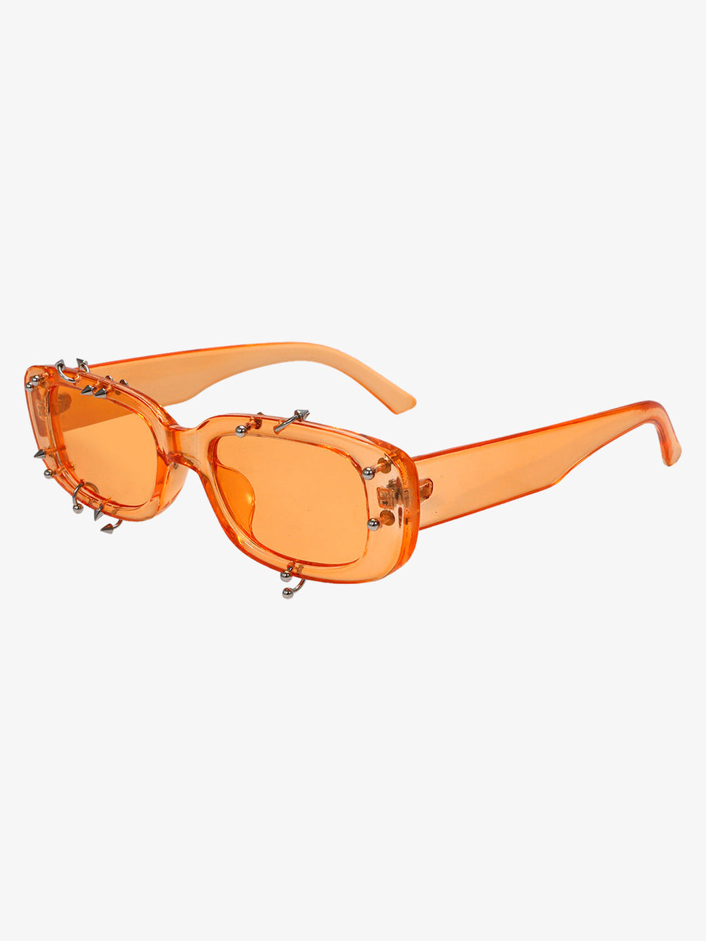 Retro Punk Studded Small Square Frame Sunglasses
