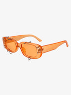 Retro Punk Studded Small Square Frame Sunglasses