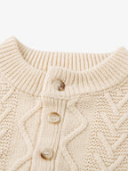 Vintage Diamond Knit Half Placket Sweater