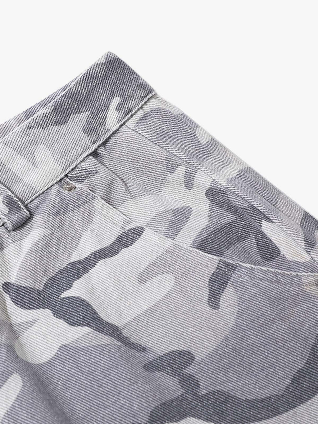 Snow Camouflage Machete Wide-Leg Cargo Barrel Pants - 2548