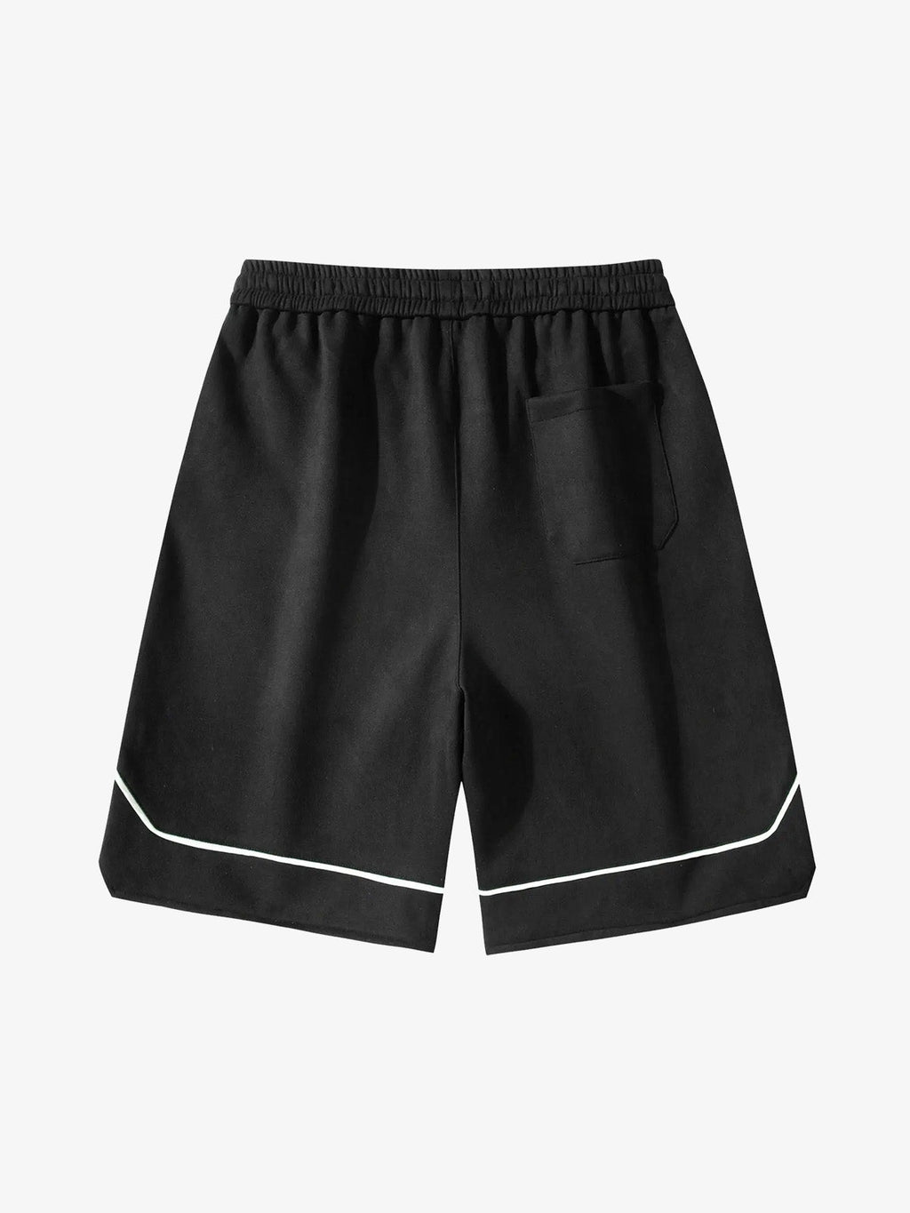 Retro Letter-Stamped Suede Drawstring Shorts
