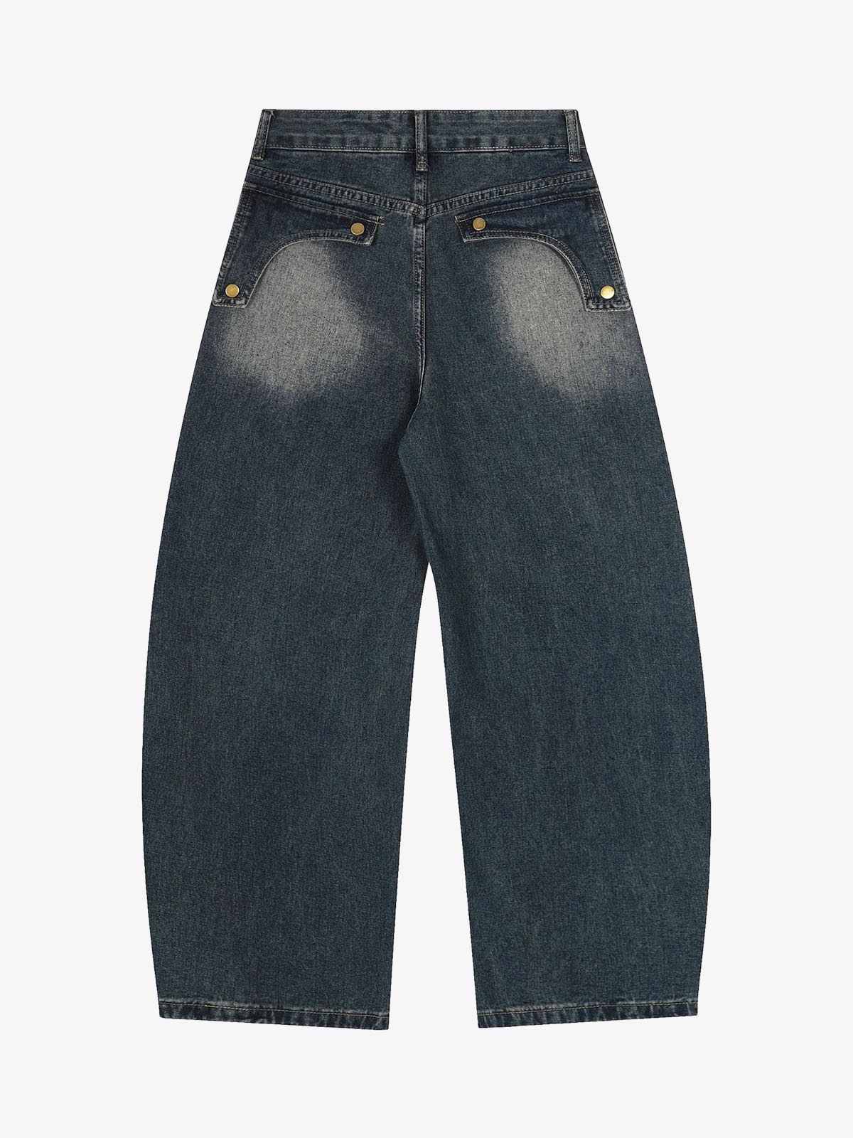 Vintage Embroidered Washed Raw-Edge Graffiti Scimitar Jeans