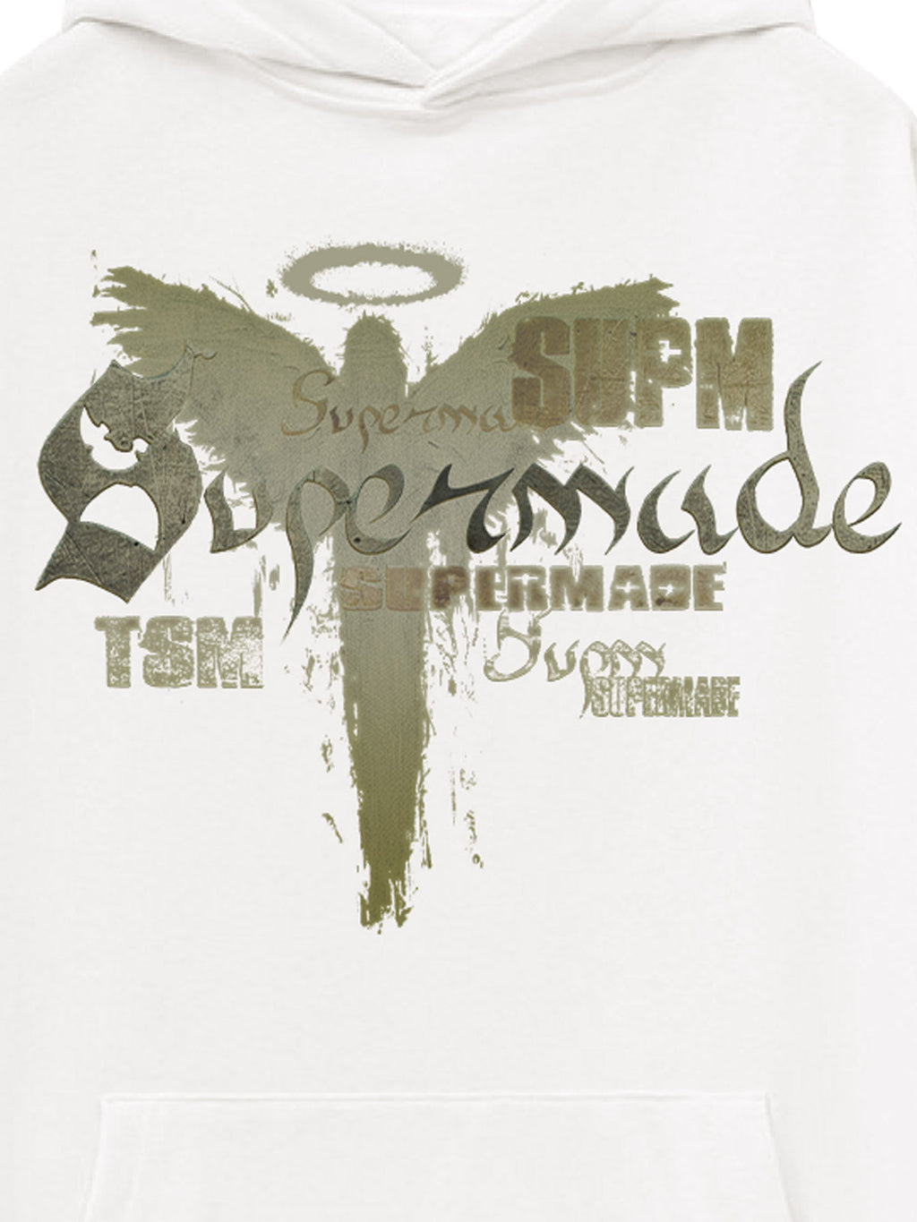 Vintage Washed Angel Halo Distressed Letter Graphic Hoodie