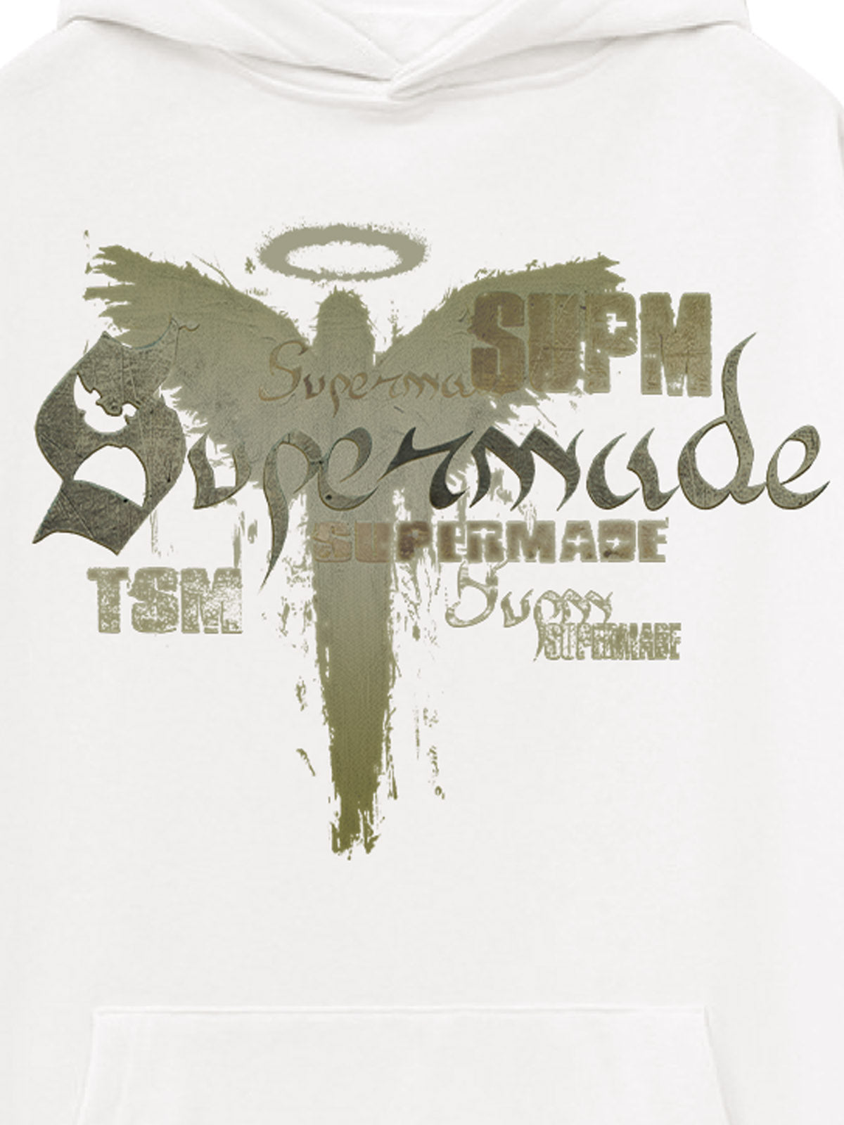 Vintage Washed Angel Halo Distressed Letter Graphic Hoodie