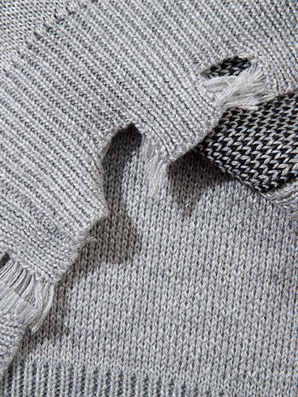 Vintage Spray-Painted Cross Hole Knit Sweater