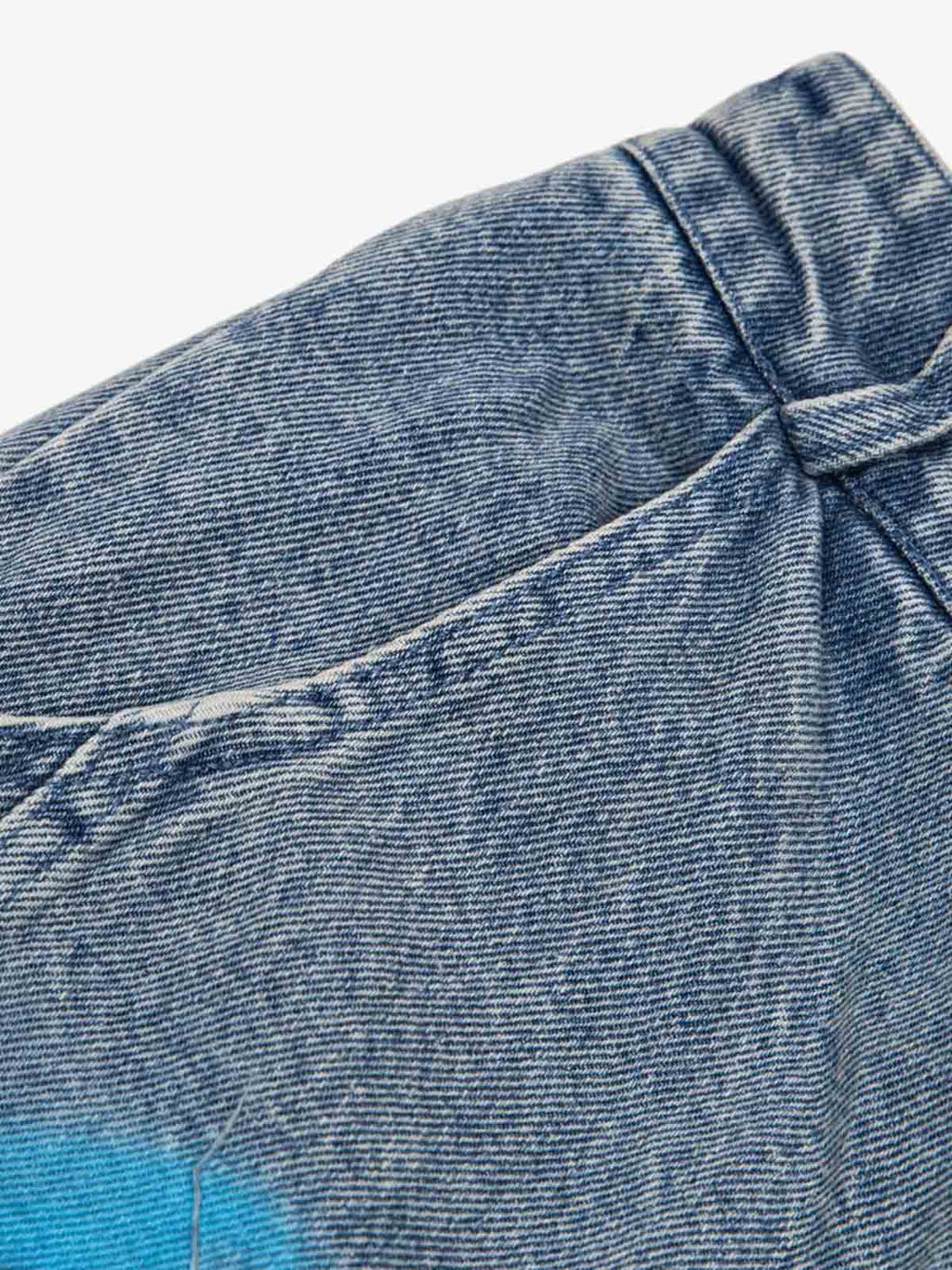 Fun Pattern Hand-Painted Print Denim Washed Jeans