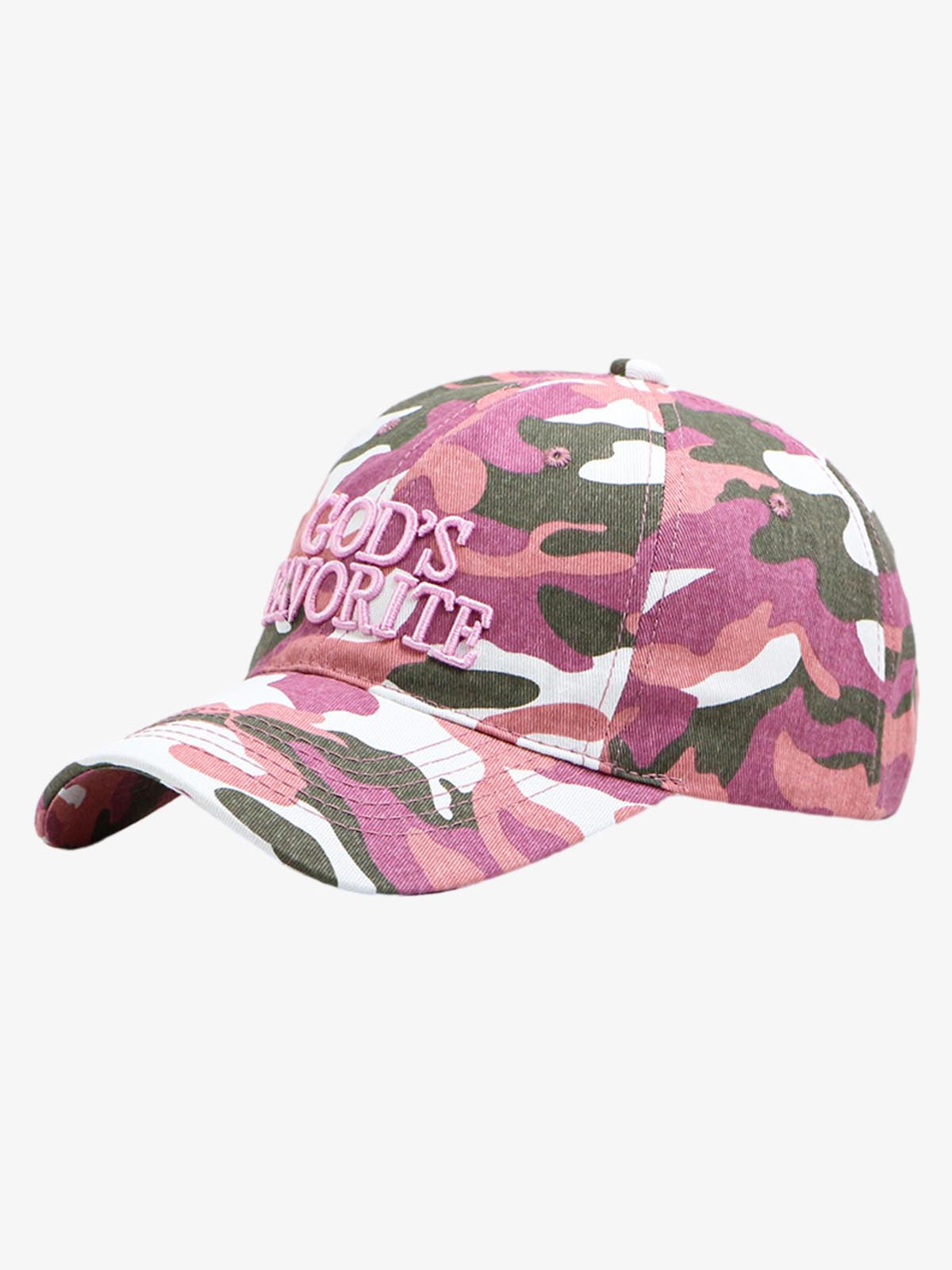 Classic Camo “God’s Favorite” Embroidery Curved Brim Baseball Cap