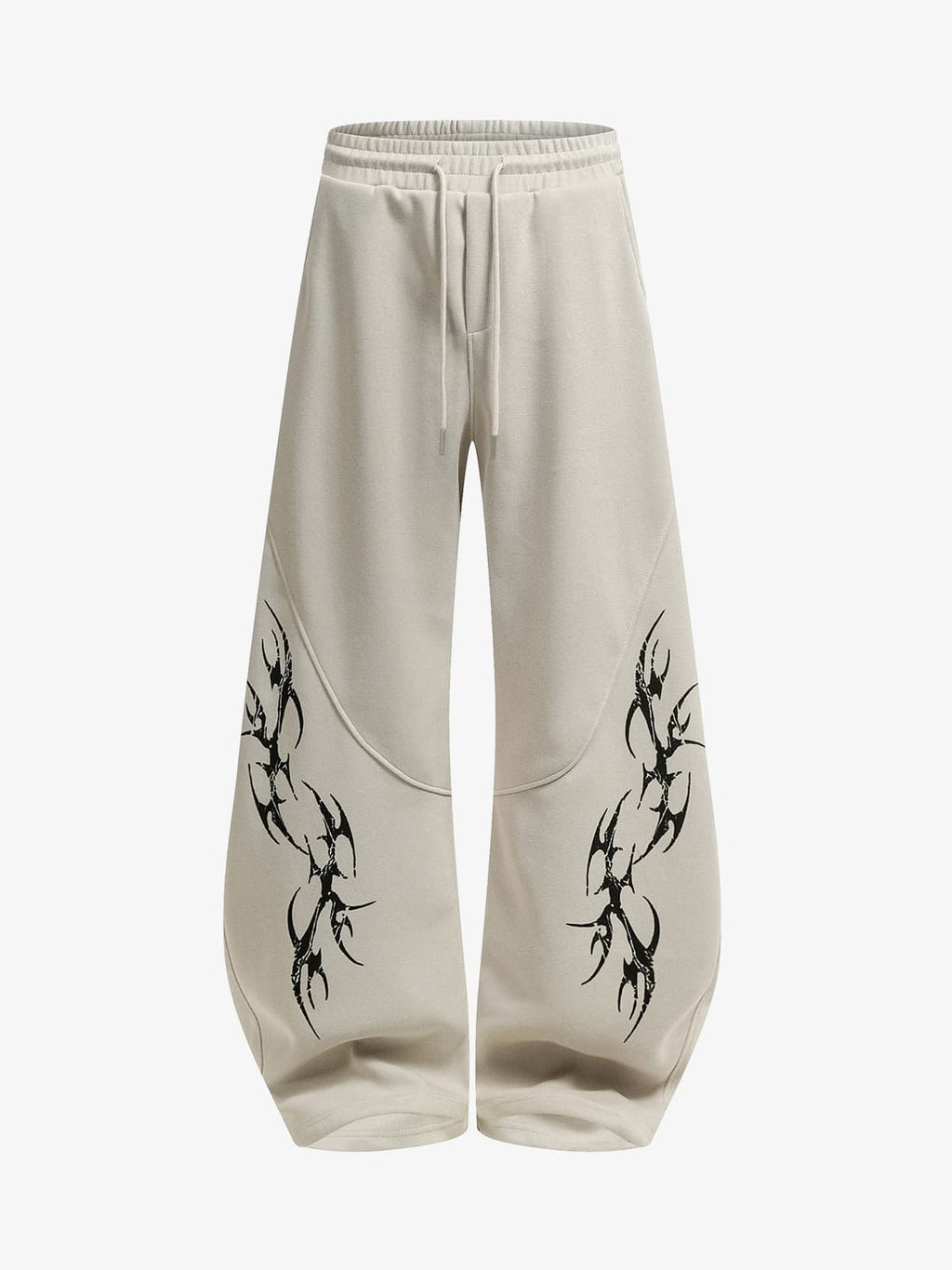 Retro Tribal Print Wide Leg Barrel Pants