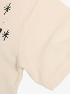 Waffle Knit Graffiti Devil Graphic Oversized T-Shirt