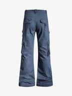 Vintage Washed Multi-Pocket Adjustable Strap Flare Cargo Pants