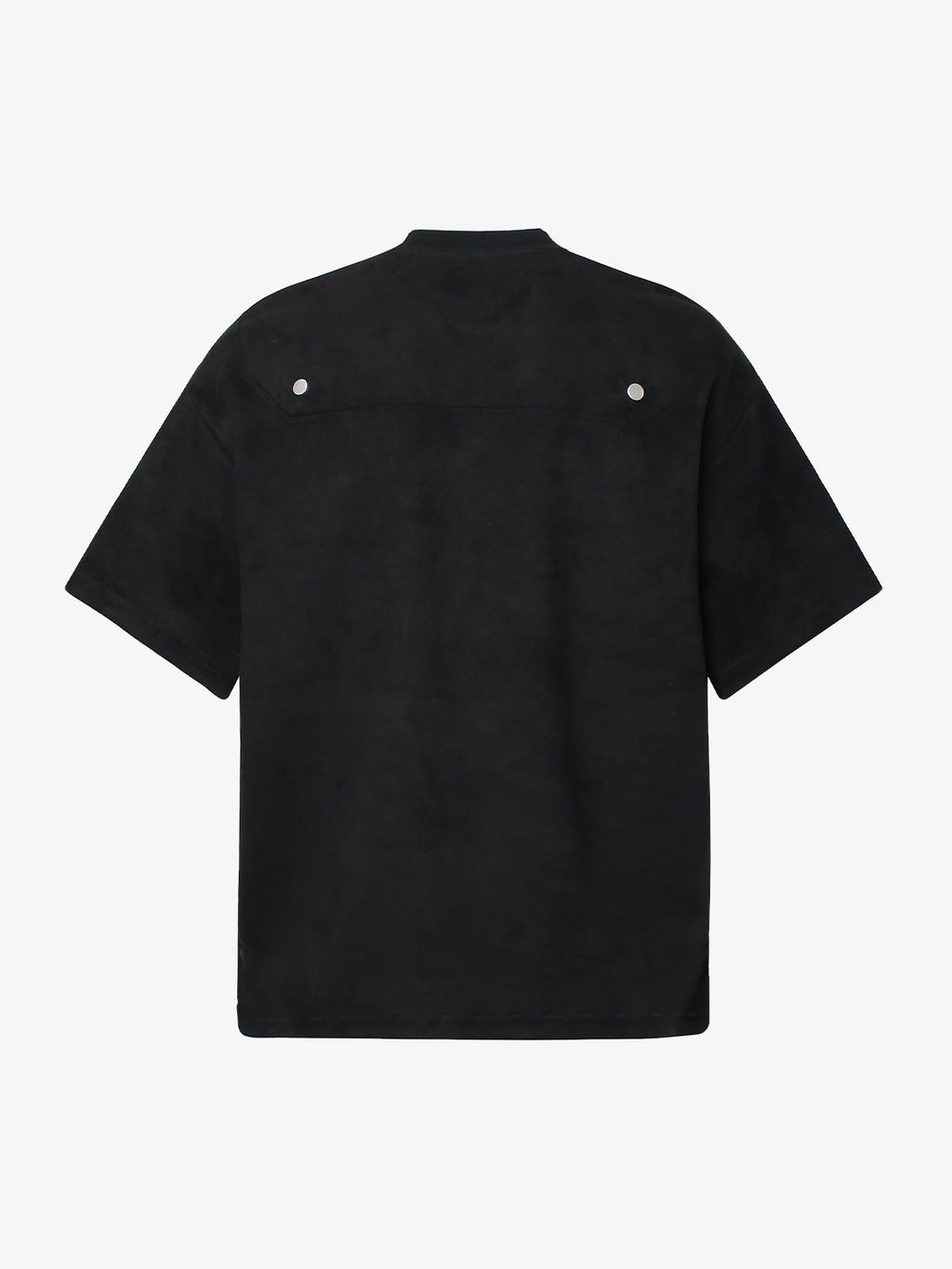 Metallic Print Suede Crew Neck T-Shirt