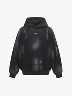 Hip-Hop Wasteland Ink-Dyed Raw Edge Hoodie