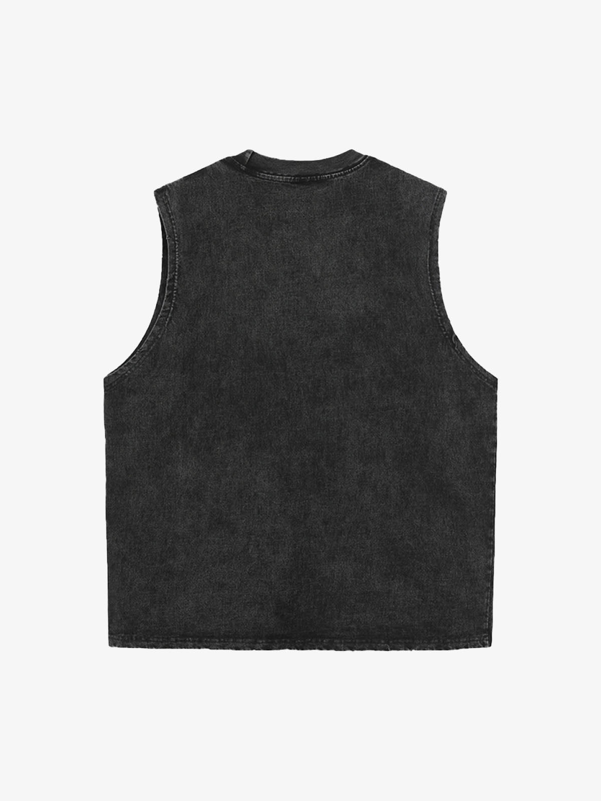 Soccer Ball Footprint Graphic Sleeveless T-Shirt