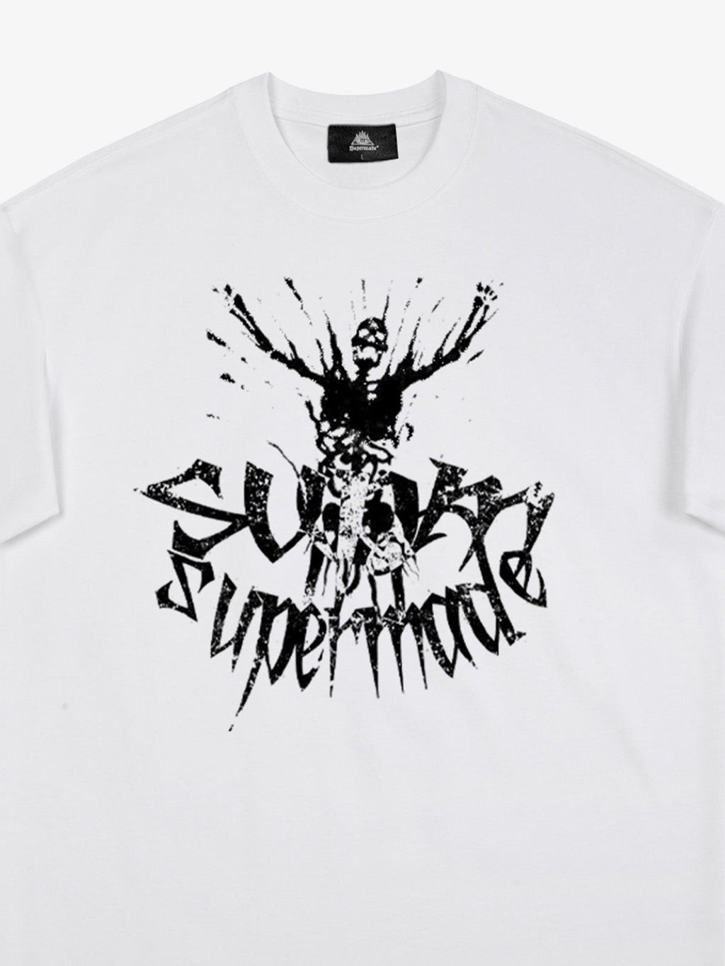 Gothic Skull Distressed Letter T-Shirt