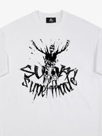 Gothic Skull Distressed Letter T-Shirt