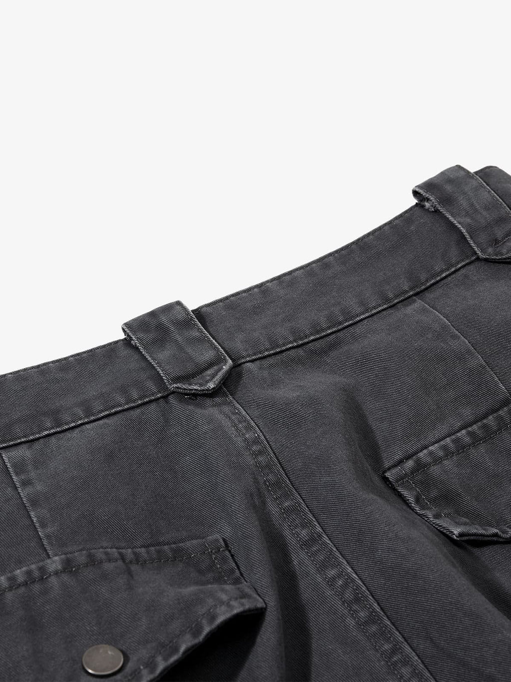 Vintage Washed Multi-Pocket Adjustable Strap Flare Cargo Pants