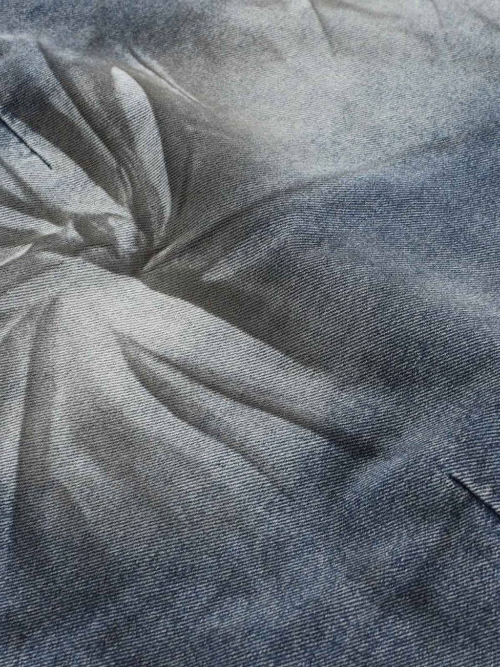 Wrinkle Effect Print Wide Leg Denim Jeans