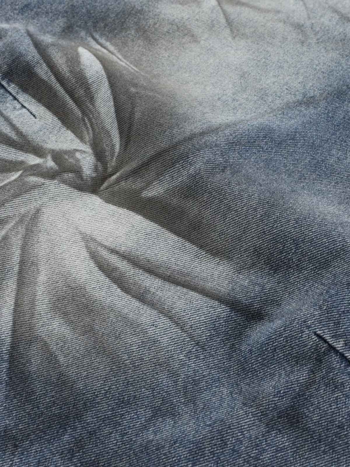 Wrinkle Effect Print Wide Leg Denim Jeans