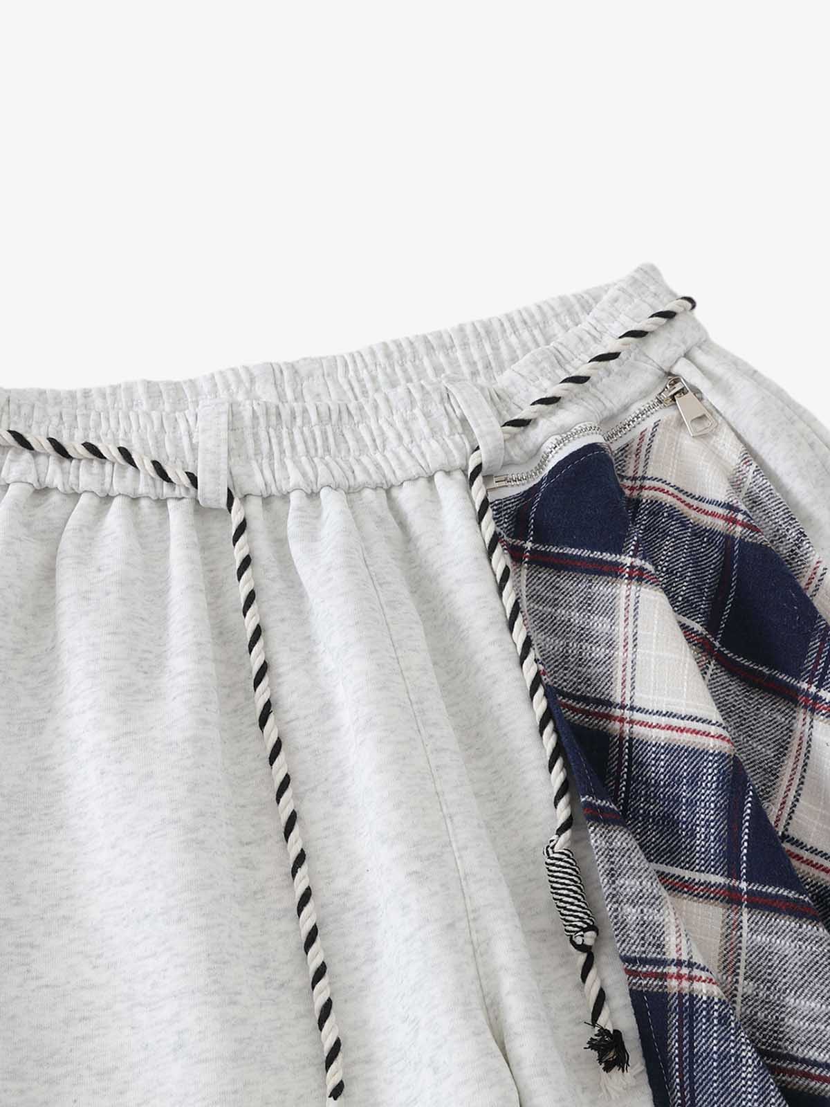 Plaid Patchwork Sweatpants