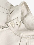 Ruched Sleeve Stand Collar Zip Jacket
