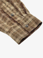 Patchwork Plaid Distressed Hem Shirt