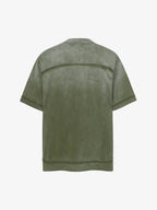 Spray Washed Raw Edge Raglan Knit T-Shirt