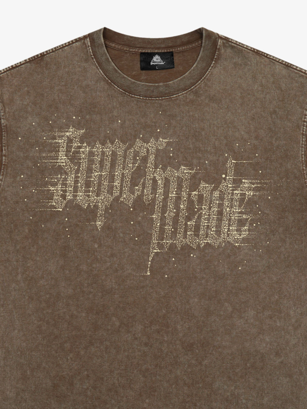 Washed Gothic Letter Imitation Diamond T-Shirt