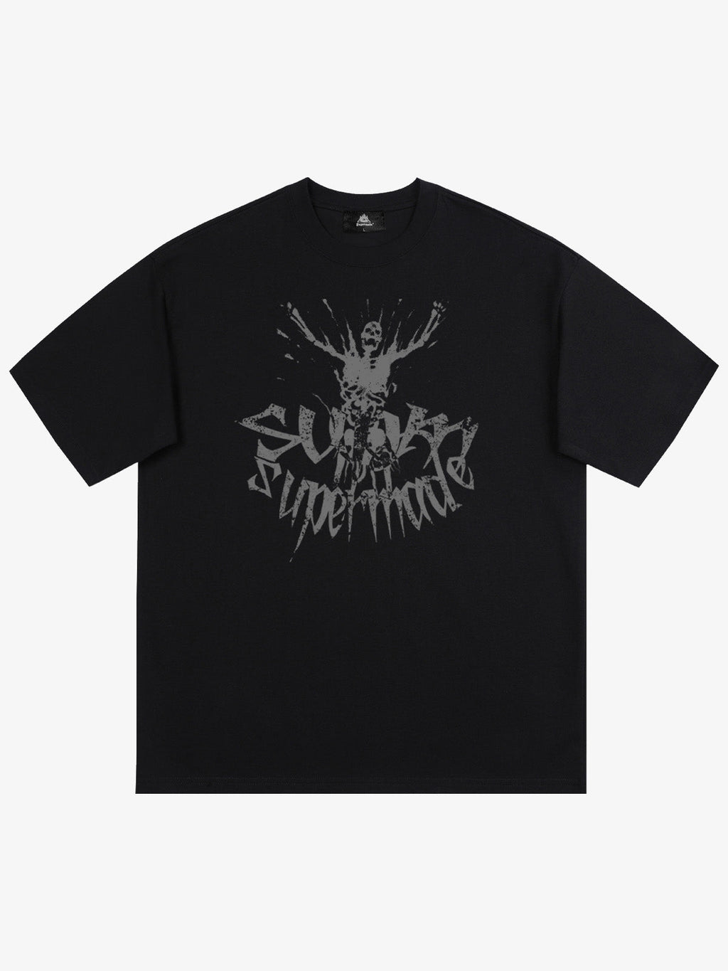 Gothic Skull Distressed Letter T-Shirt