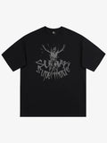 Gothic Skull Distressed Letter T-Shirt