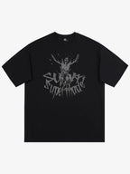 Gothic Skull Distressed Letter T-Shirt