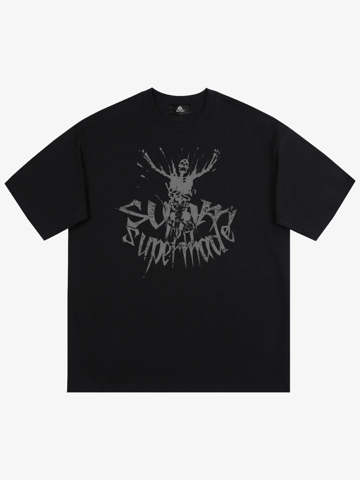 Gothic Skull Distressed Letter T-Shirt