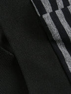 Detachable Fur Collar Striped Zip Up Hoodie