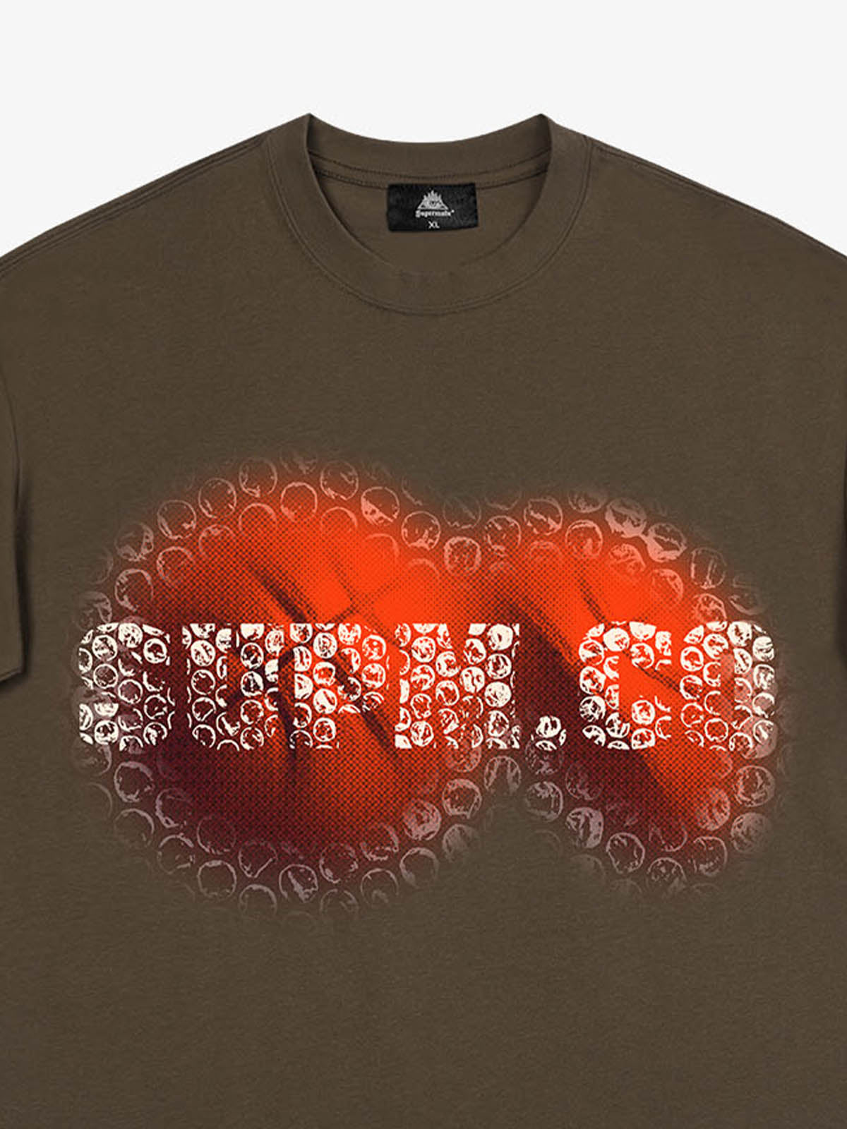 SUPM Foam Texture Basketball Pattern Graphic T-Shirt